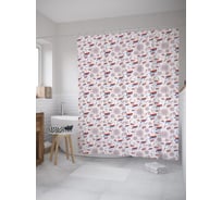 Штора (занавеска) для ванной JoyArty "Фейерверк на День Независимости" из сатена, 180х200 см с крючками, sc_55497