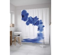 Штора (занавеска) для ванной JoyArty "Орхидея над водой" из сатена, 180х200 см с крючками, sc_32801