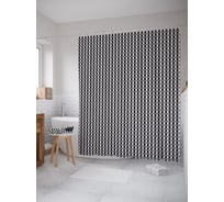 Штора (занавеска) для ванной JoyArty "Колючие полоски" из сатена, 180х200 см с крючками, sc_57764