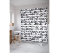 Штора (занавеска) для ванной JoyArty "Ряды каракулей" из сатена, 180х200 см с крючками, sc_58526