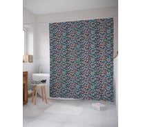 Штора (занавеска) для ванной JoyArty "Абстракция цветных полос" из сатена, 180х200 см с крючками, sc_54930