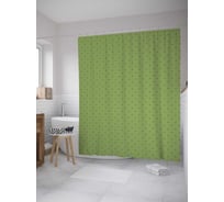 Штора (занавеска) для ванной JoyArty "Точки на полотне" из сатена, 180х200 см с крючками, sc_34087