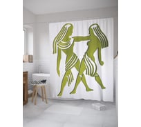 Штора (занавеска) для ванной JoyArty "Векторные Близнецы" из сатена, 180х200 см с крючками, sc_60361