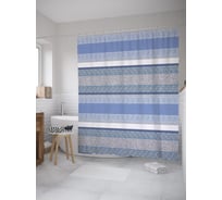 Штора (занавеска) для ванной JoyArty "Горизонтальные колонны" из сатена, 180х200 см с крючками, sc_39498