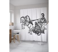 Штора (занавеска) для ванной JoyArty "Древний Рим" из сатена, 180х200 см с крючками, sc_39493