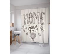 Штора (занавеска) для ванной JoyArty "Родной дом" из сатена, 180х200 см с крючками, sc_54691