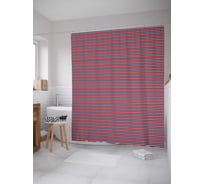 Штора (занавеска) для ванной JoyArty "Трехцветные полосы" из сатена, 180х200 см с крючками, sc_31859