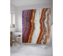 Штора (занавеска) для ванной JoyArty "Рельеф камня" из сатена, 180х200 см с крючками, sc_33981