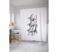 Штора (занавеска) для ванной JoyArty "Расписное удовольствие" из сатена, 180х200 см с крючками, sc_53846