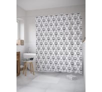 Штора (занавеска) для ванной JoyArty "Горы в амулете" из сатена, 180х200 см с крючками, sc_55325