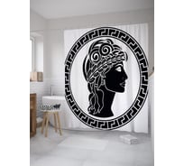 Штора (занавеска) для ванной JoyArty "Римский профиль" из сатена, 180х200 см с крючками, sc_39508