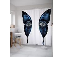 Штора (занавеска) для ванной JoyArty "Глаза на крыльях" из сатена, 180х200 см с крючками, sc_39142