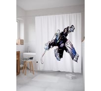 Штора (занавеска) для ванной JoyArty "Голкипер" из сатена, 180х200 см с крючками, sc_54238