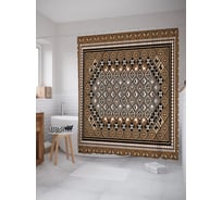 Штора (занавеска) для ванной JoyArty "Ковер с орнаментальными ромбами" из сатена, 180х200 см с крючками, sc_54053