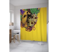 Штора (занавеска) для ванной JoyArty "Театральные маски" из сатена, 180х200 см с крючками, sc_60089