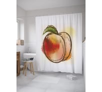 Штора (занавеска) для ванной JoyArty "Пузатый персик" из сатена, 180х200 см с крючками, sc_52363