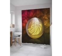 Штора (занавеска) для ванной JoyArty "Сверкающий шар" из сатена, 180х200 см с крючками, sc_34035