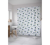 Штора (занавеска) для ванной JoyArty "Вкусная черника" из сатена, 180х200 см с крючками, sc_34043