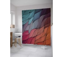 Штора (занавеска) для ванной JoyArty "Локоны дудл" из сатена, 180х200 см с крючками, sc_34001