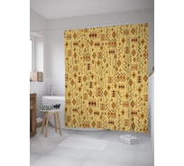Штора (занавеска) для ванной JoyArty "Племенные узоры" из сатена, 180х200 см с крючками, sc_52470