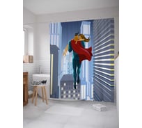 Штора (занавеска) для ванной JoyArty "Супергерой спасает девушку" из сатена, 180х200 см с крючками, sc_38704