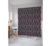 Штора (занавеска) для ванной JoyArty "Вектор современной геометрии" из сатена, 180х200 см с крючками, sc_54861