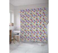Штора (занавеска) для ванной JoyArty "Подарки ко Дню Рождения" из сатена, 180х200 см с крючками, sc_55518