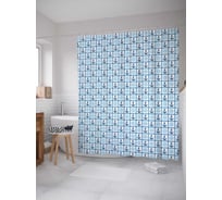 Штора (занавеска) для ванной JoyArty "Якорь и штурвал" из сатена, 180х200 см с крючками, sc_34084