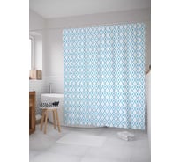 Штора (занавеска) для ванной JoyArty "Противоположные волны" из сатена, 180х200 см с крючками, sc_33930