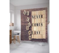 Штора (занавеска) для ванной JoyArty "Успех никогда не бывает легким" из сатена, 180х200 см с крючками, sc_37402