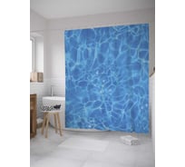 Штора (занавеска) для ванной JoyArty "Рябь на воде" из сатена, 180х200 см с крючками, sc_33945