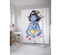 Штора (занавеска) для ванной JoyArty "Кришна-джанмаштами" из сатена, 180х200 см с крючками, sc_60646