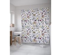 Штора (занавеска) для ванной JoyArty "Смешанные науки" из сатена, 180х200 см с крючками, sc_60653