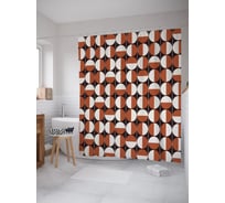 Штора (занавеска) для ванной JoyArty "Половина окружности" из сатена, 180х200 см с крючками, sc_53657