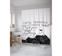 Штора (занавеска) для ванной JoyArty "Каждая горная вершина в пределах досягаемости, если вы просто продолжаете подниматься" из сатена, 180х200 см с крючками, sc_53244