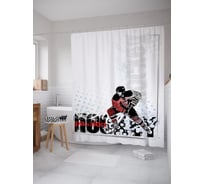 Штора (занавеска) для ванной JoyArty "Стремительный проход" из сатена, 180х200 см с крючками, sc_54242