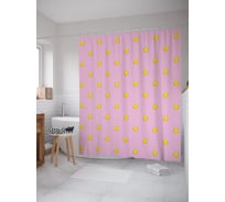 Штора (занавеска) для ванной JoyArty "Векторные звезды" из сатена, 180х200 см с крючками, sc_58148