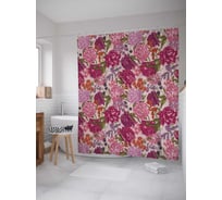 Штора (занавеска) для ванной JoyArty "Множество роз" из сатена, 180х200 см с крючками, sc_35874