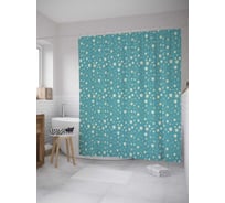 Штора (занавеска) для ванной JoyArty "Россыпь соцветий" из сатена, 180х200 см с крючками, sc_31812