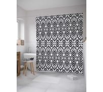 Штора (занавеска) для ванной JoyArty "Греческий орнамент" из сатена, 180х200 см с крючками, sc_34027