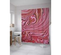 Штора (занавеска) для ванной JoyArty "Течение текстуры" из сатена, 180х200 см с крючками, sc_33980