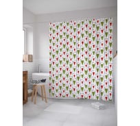 Штора (занавеска) для ванной JoyArty "Сердца в лианах" из сатена, 180х200 см с крючками, sc_37324