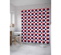 Штора (занавеска) для ванной JoyArty "Крупный горох" из сатена, 180х200 см с крючками, sc_34103