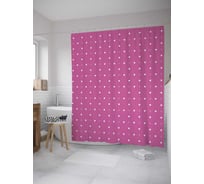 Штора (занавеска) для ванной JoyArty "Мелкие сердечки" из сатена, 180х200 см с крючками, sc_34010