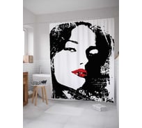 Штора (занавеска) для ванной JoyArty "Искусительный облик" из сатена, 180х200 см с крючками, sc_3398