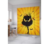 Штора (занавеска) для ванной JoyArty "Дерево на Хэллоуин" из сатена, 180х200 см с крючками, sc_4809