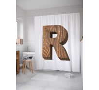 Штора (занавеска) для ванной JoyArty "R из дерева" из сатена, 180х200 см с крючками, sc_4532r