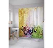 Штора (занавеска) для ванной JoyArty "Винтажная фантазия" из сатена, 180х200 см с крючками, sc_32489