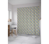 Штора (занавеска) для ванной JoyArty "Крученые линии" из сатена, 180х200 см с крючками, sc_31806