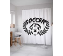 Штора (занавеска) для ванной JoyArty "Футбольный чемпионат" из сатена, 180х200 см с крючками, sc_5060